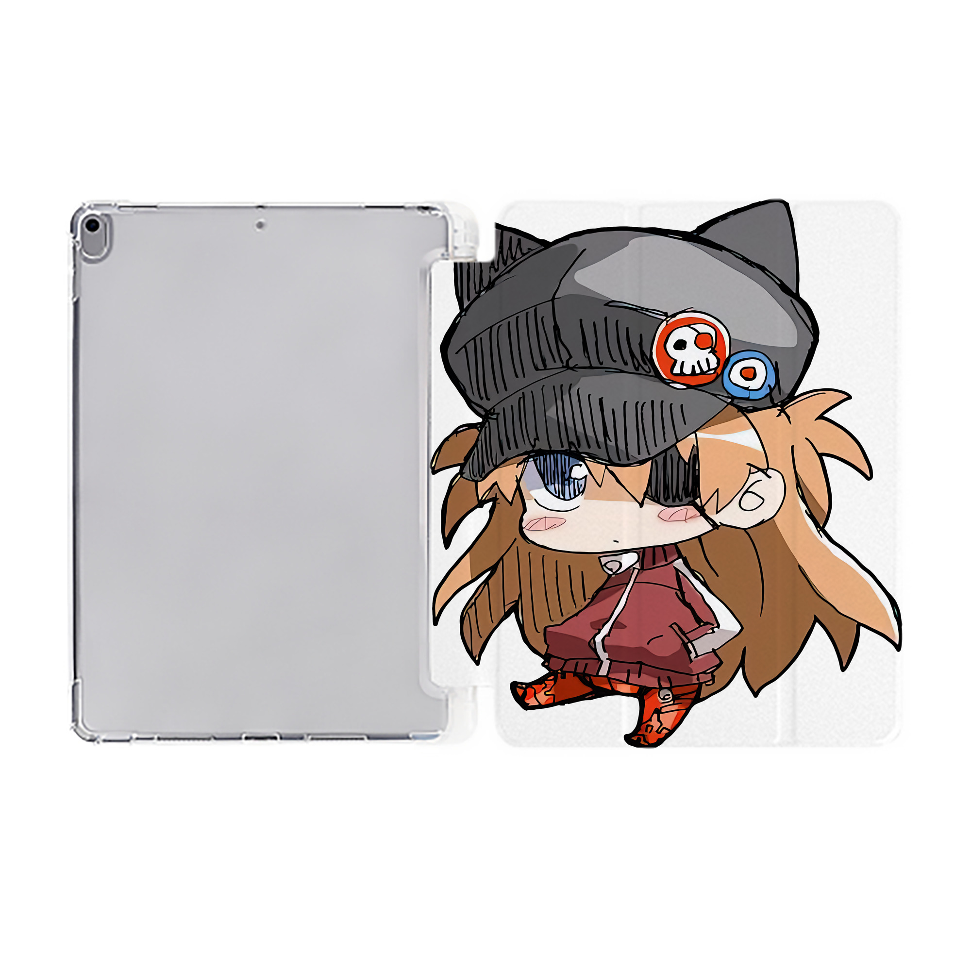 （画像用） EVA 新世紀エヴァンゲリオン IPad ケース ペン収納付き 三つ折りスタンド PUレザー×シリコン 対応機種9.5/10.5/10.9インチ